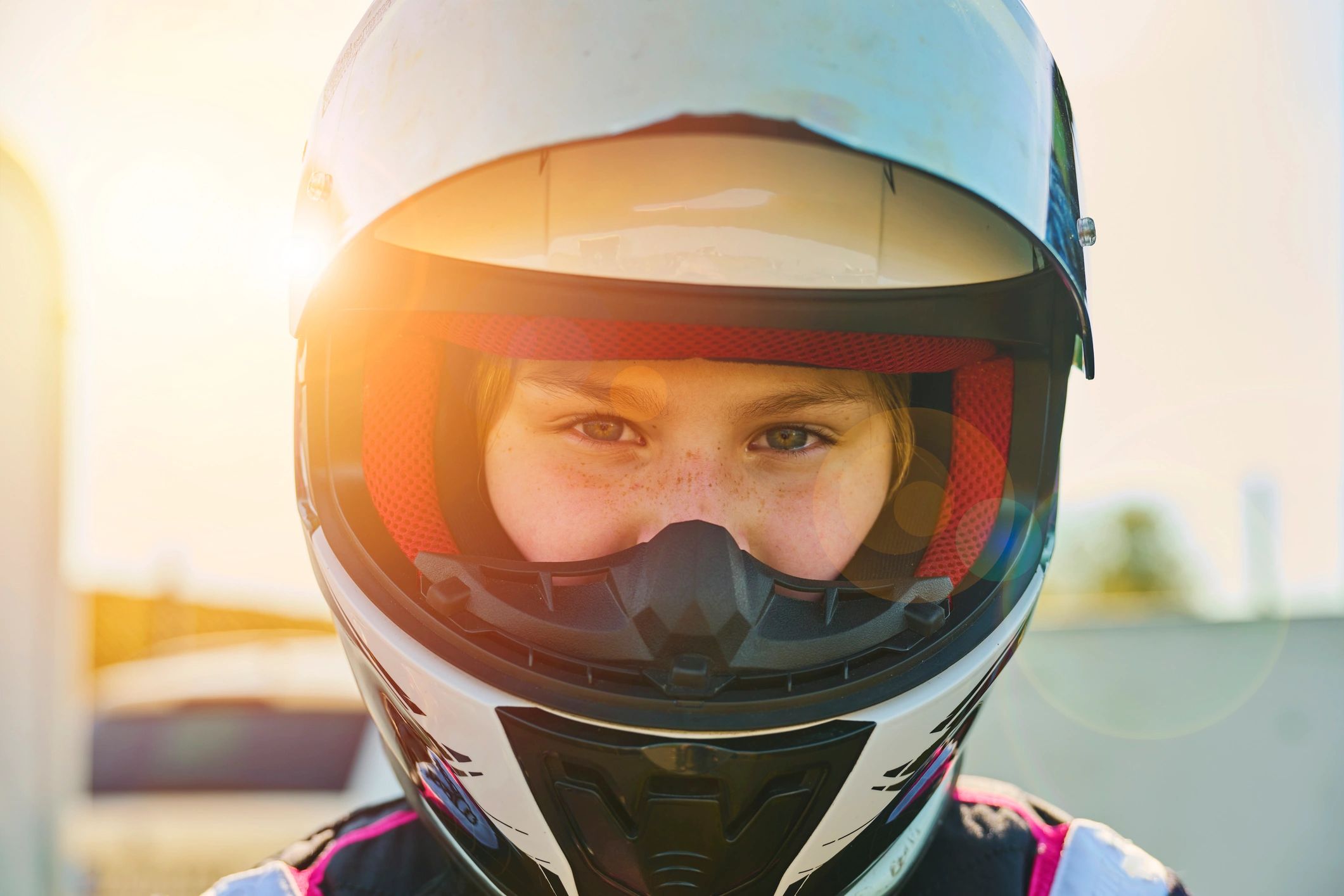 Racing helmet close-up